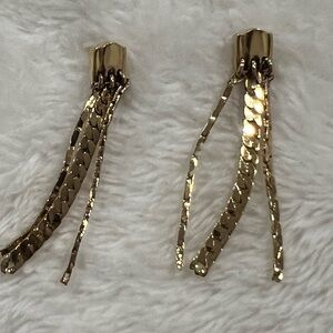 Monet Vintage Shimmering  Gold Tone Dangle Earrings